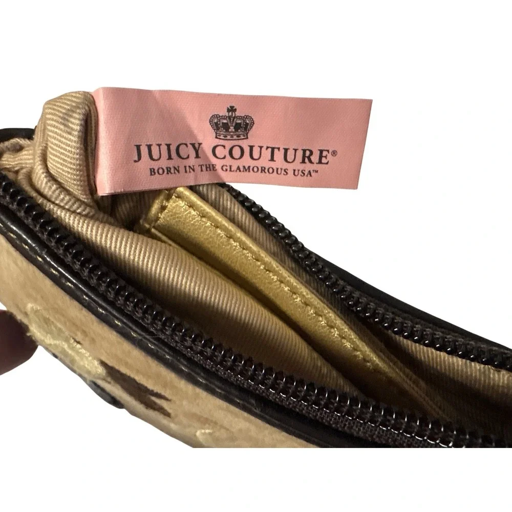 Vintage Y2K Juicy Couture Wristlet Wallet Brown Floral Embroidered - Picture 7 of 8